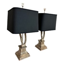 Aiden Gray Ibex Horn Table Lamps, a Pair