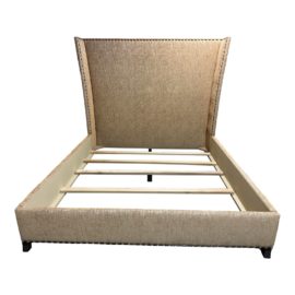 Custom Design California King Gold Velvet Bed Frame