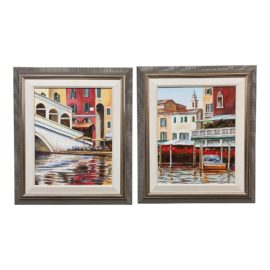 Venice Italy Original Paintings, a Pair