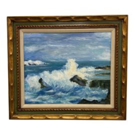 Coastal Seascape Original Oil Painting, Signed