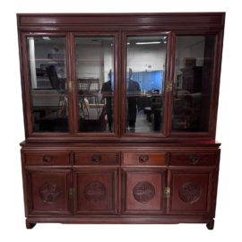 Vintage Singaporean Rosewood China Cabinet