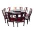 Vintage Carved Rosewood Pedestal Dining Table With Matching Chairs + Lazy Susan