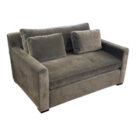 Restoration Hardware Belgian Track Arm Velvet Loveseat. Original Price: $3,195