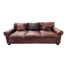 Restoration Hardware Lancaster Leather Sofa. Original Price: $6,000