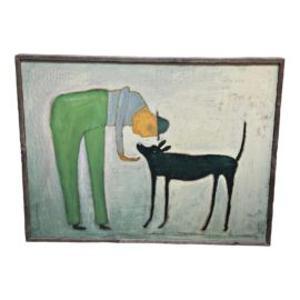 Sugarboo & Company "Man With Dog" Framed Print. Original Price: $600
