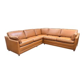 Noreiga Furniture Two Piece Double Sleeper Butterscotch Leather