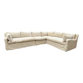 Restoration Hardware Belgian Classic Slope Arm Slipcovered Sectional- Four Piece. Original Price: $13,200