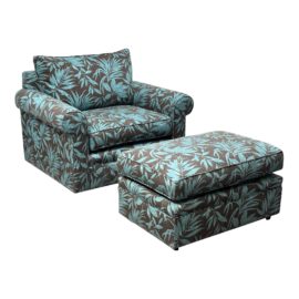 Tommy Bahama Rolled Arm Chair + Ottoman. Original Price: $2,000