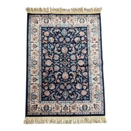 Karastan #747 Indigo Tabriz Small Wool Area Rug - 4′4″ × 6′3″