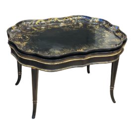 Daniel Stein Antiques Victorian Hand Painted Paper Mache Tray Table