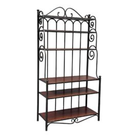 Classic Iron + Wood Etagere Bakers Rack