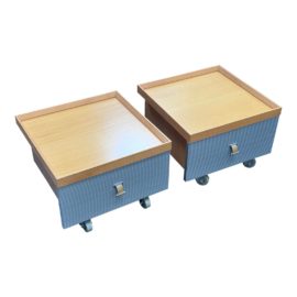 Vintage Ligne Roset Peter Maly Parallel Nightstands, Pair. Original Price: $1,600