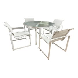 Brown Jordan Outdoor Patio Set, Table + Four Chairs. Original Price: $3,350