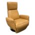 Poltrona Frau Camel Colored Leather Swivel Manual Recliner. Original Price: $7,210