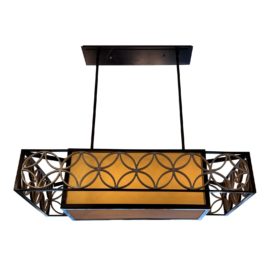 Feiss Remy 4 Light Pendant Light in Heritage Bronze and Gold. Original Price: $1,100