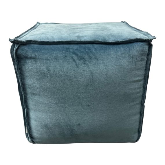 Washed Velvet Square Pouf - Thumbnail 3