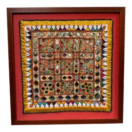 Framed Gamthi Embroidered Tapestry