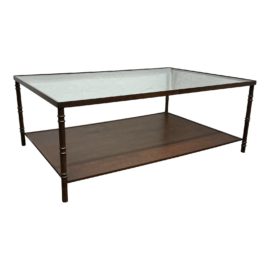 Custom Design Bronze Finish + Glass Coffee Table