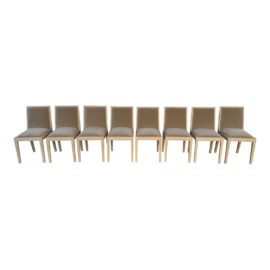 NEW Custom Design Taupe Velvet Madison Dining Chairs, Set of Eight. Original Price: $7,200
