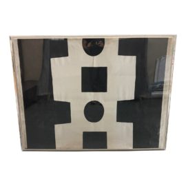 Paul Marrot Black & White Abstract Artwork, Framed. Original Price: $2,890