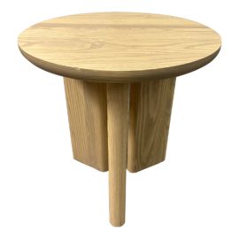 Custom Design Round Wood Side Table. Original Price: $775