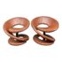 1990's Jaymar Furniture Postmodern Sculptural Spiral Ribbon Leather Chairs, a Pair