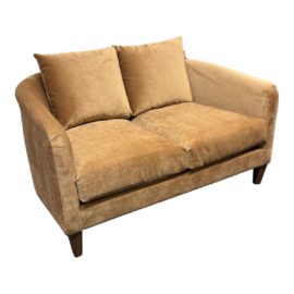 Sunrise Home Custom Microsuede Loveseat. Original Price: $2,000