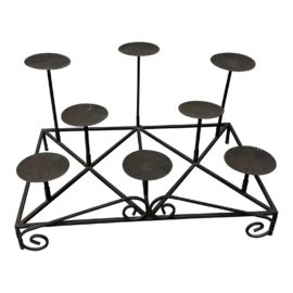 Triple Tiered Wrought Iron Fireplace Candle Holder