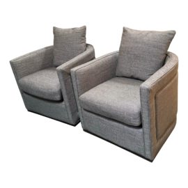 Alder & Tweed Landon Swivel Chairs, a Pair. Original Price: $2,880