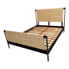 Queen Size Four Hands Jordan Cane N Bed Frame. Original Price: $3,000