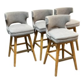 Four Hands Task Swivel Bar Stools, Set of Four. Original Price: $2,612
