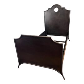 Twin Size Restoration Hardware Keyhole Metal Bed Frame With Footboard. Original Price: $950