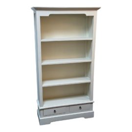 Fixed Shelf White Traditional Bookshelf