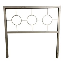 Full Size Silver Headboard With Open Circle Pattern