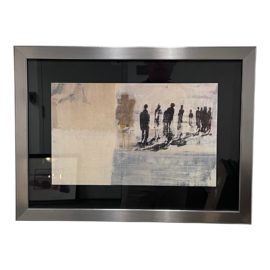 Contemporary Block Art Print in Silver Frame