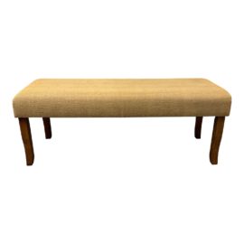 Contemporary Burlap Padded Seat Bench