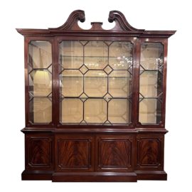 Baker Furniture George III Style Two Piece Breakfront Bookcase. Original Price: $15,040