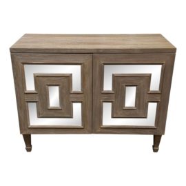 NEW Brownstone Palmer 2-Door Mirrored Accent Cabinet. Original Price: $2,385