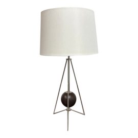 Mancia Nickel + Walnut Table Lamp