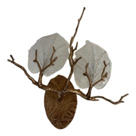 Serip Mario J Pires Outono Ficus Glass + Gilt Double Bulb Sconce. Original Price: $4,965