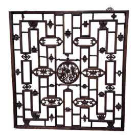 Antique Carved Trellis Wall Hanging