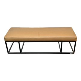 NEW Brownstone Finley Leather + Metal Bench. Original Price: $2,085