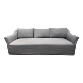 Custom Design Grey Linen Slipcover Sofa. Original Price: $3,325