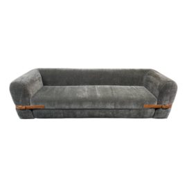 CB2 Mermelada Estudio Alesso Pewter Performance Velvet Convertible Sofa. Original Price: $2,200