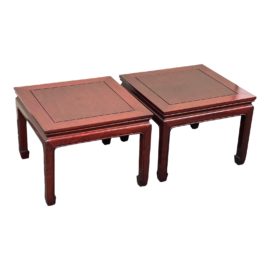 Vintage Ming Style Rosewood Side Tables, a Pair