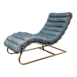Restoration Hardware Modern Oviedo Blue Suede Leather Lounge Chair. Original Price: $2,660