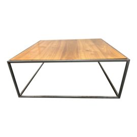 Steel Frame With Custom Wood Coffee Table