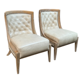 Four Hands Monroe Leather Chairs, a Pair. Original Price: $2,300