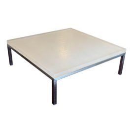 Custom Design Acrylic Slab + Steel Coffee Table