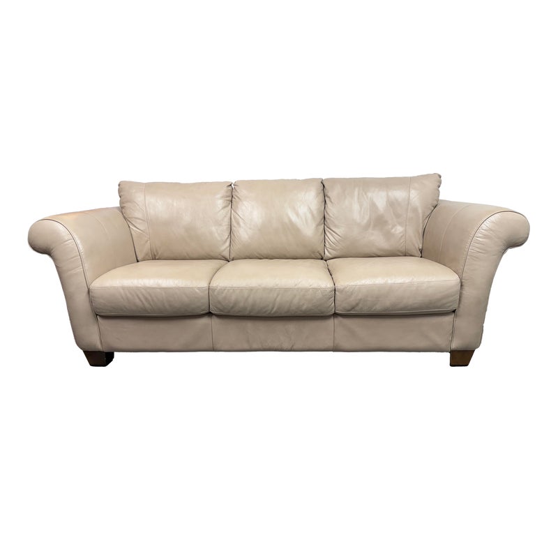 Italsofa Cream Leather Sofa - Design Plus Gallery
